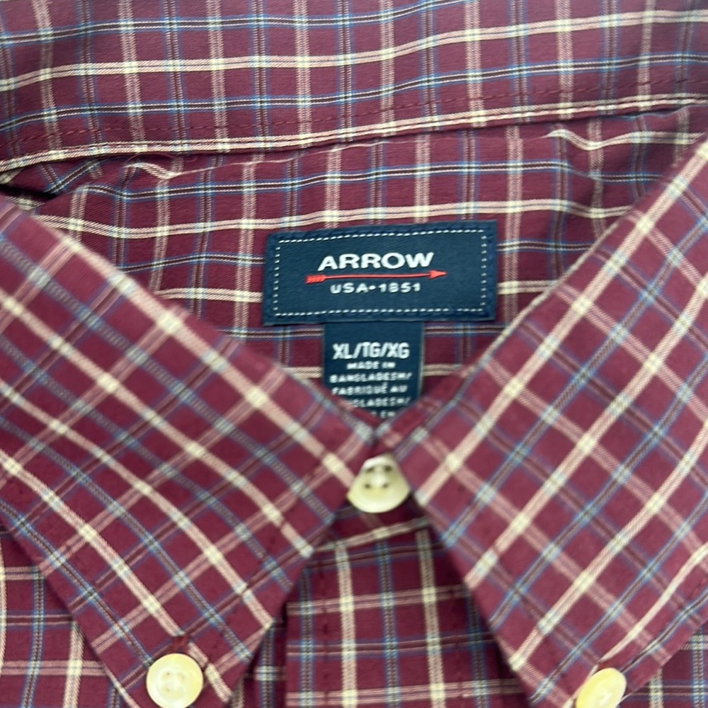 Arrow Men's Red Plaid Shirt - Picture 3 of 3